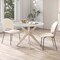 Costway Round Dining Table 36" Faux Marble Tabletop Rubber Wood Legs Kitchen White/Black